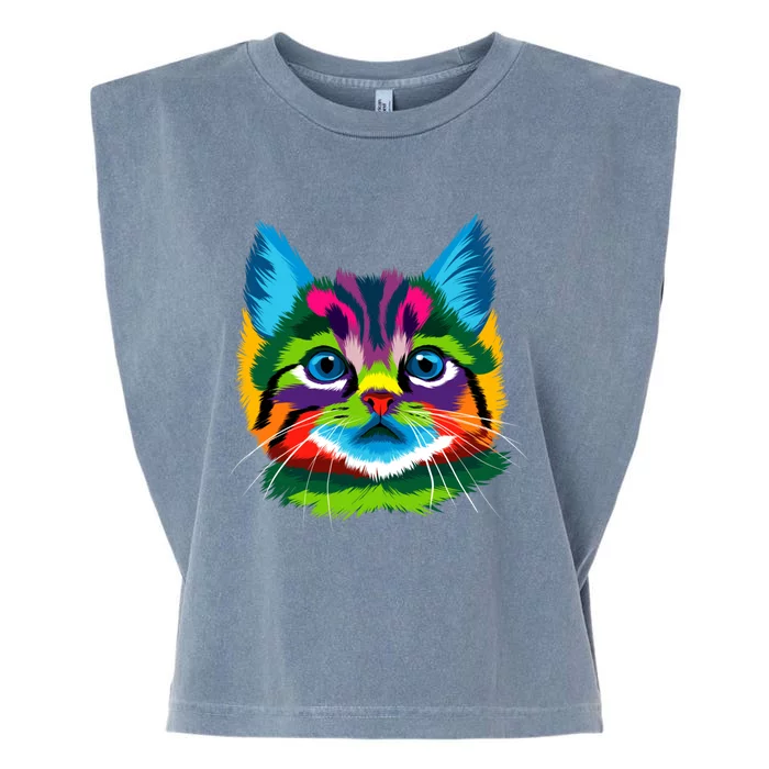 Cat Wo Graphic Teess Graphic Tee Cute Cat Garment-Dyed Women's Muscle Tee