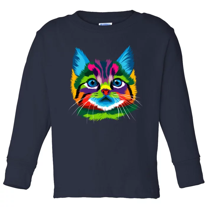 Cat Wo Graphic Teess Graphic Tee Cute Cat Toddler Long Sleeve Shirt