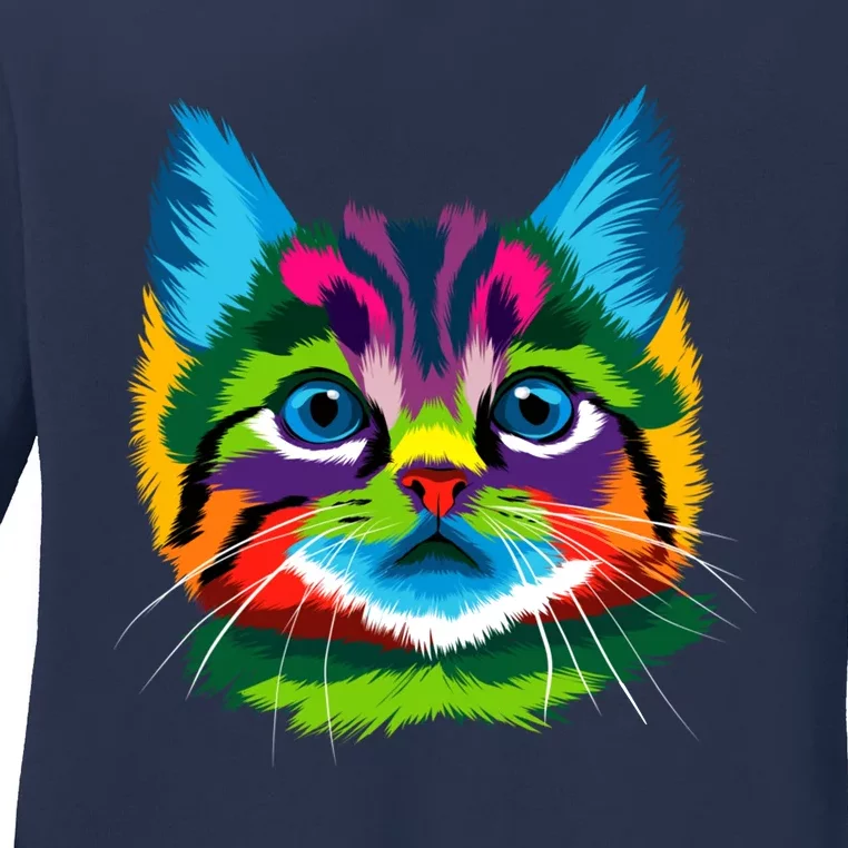 Cat Wo Graphic Teess Graphic Tee Cute Cat Ladies Long Sleeve Shirt