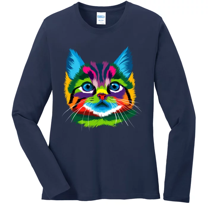 Cat Wo Graphic Teess Graphic Tee Cute Cat Ladies Long Sleeve Shirt