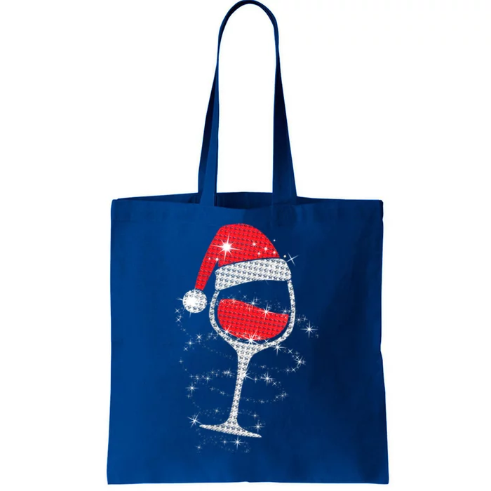 Christmas Wine Glasses Santa Funny Wine Lover Xmas Holiday Gift Tote Bag