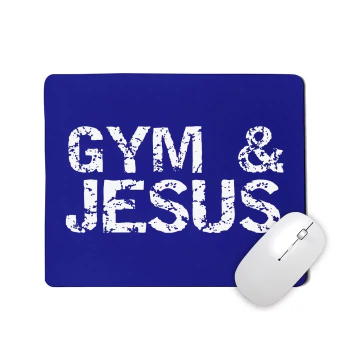 Christian Workout Gift For Distressed Gym And Jesus Mousepad