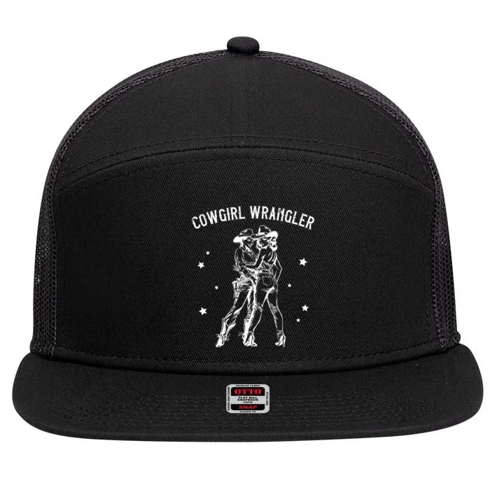 Cowgirl Wrangler Gay Cowgirl Lesbian Femme Lesbian Pride 7 Panel Mesh Trucker Snapback Hat