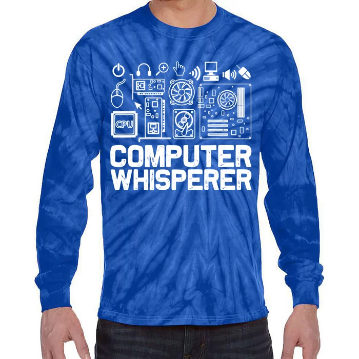 Computer Whisperer Gift It Tech Support Nerds Geek Funny Gift Funny Gift Tie-Dye Long Sleeve Shirt