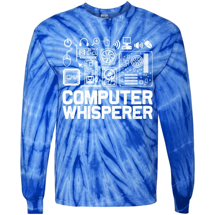 Computer Whisperer Gift It Tech Support Nerds Geek Funny Gift Funny Gift Tie-Dye Long Sleeve Shirt