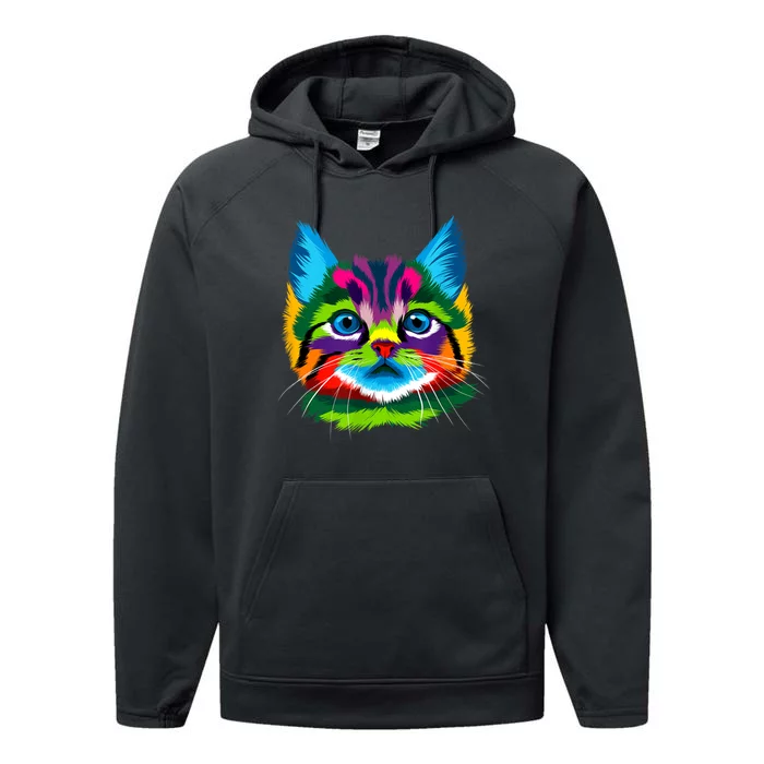 Cat Womens Graphic Tees Graphic Tee Cute Cat Performance Fleece Hoodie