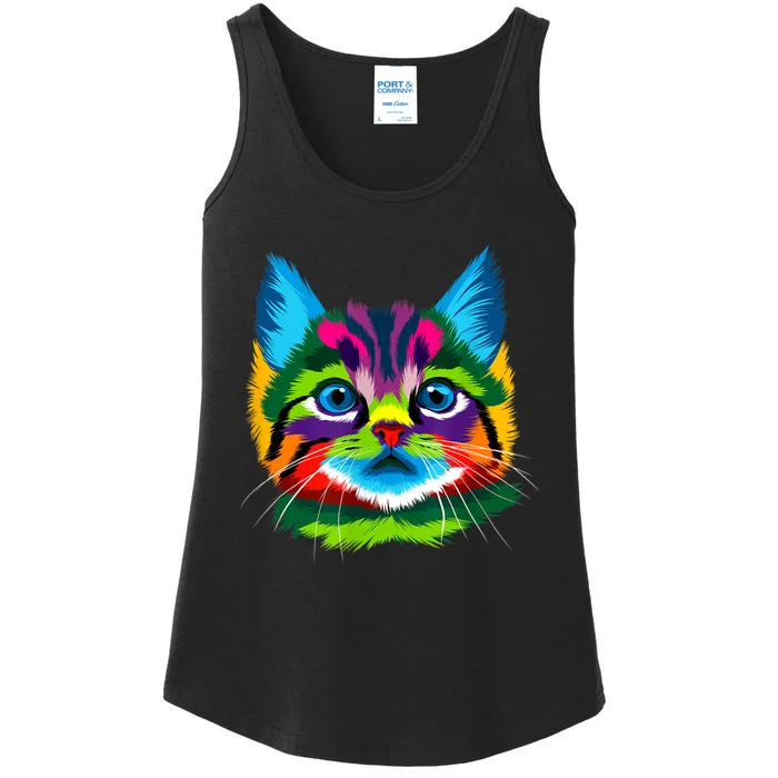 Cat Womens Graphic Tees Graphic Tee Cute Cat Ladies Essential Tank