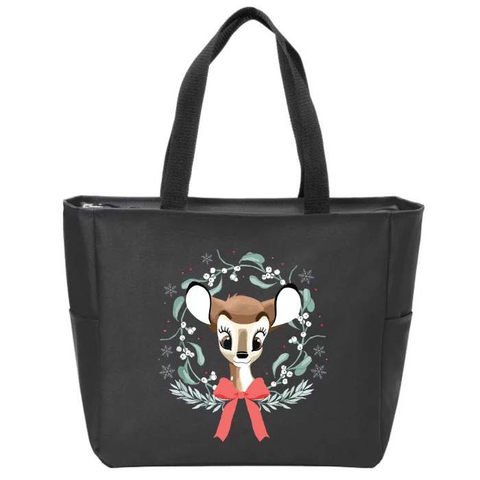 Christmas Wreath Gift Zip Tote Bag