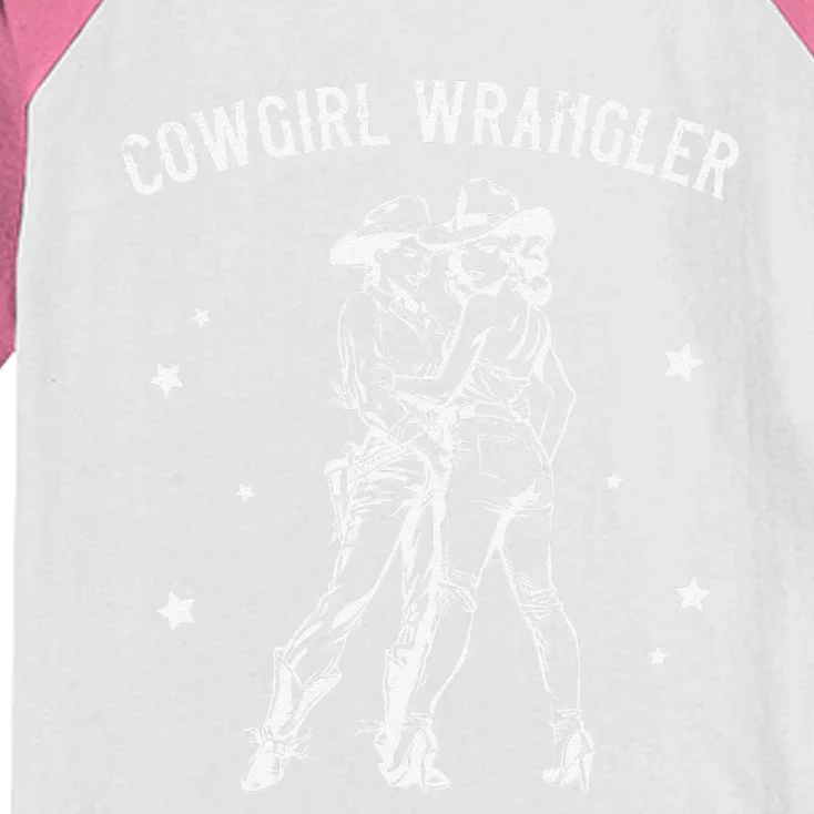 Cow Wrangler Gay Cow Lesbian Femme Lesbian Pride Kids Colorblock Raglan Jersey