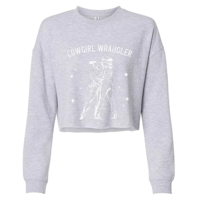 Cow Wrangler Gay Cow Lesbian Femme Lesbian Pride Cropped Pullover Crew