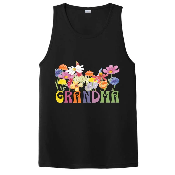 Cute Wildflowers Grandma Design For Grandmothers We Love Gift Performance Tank