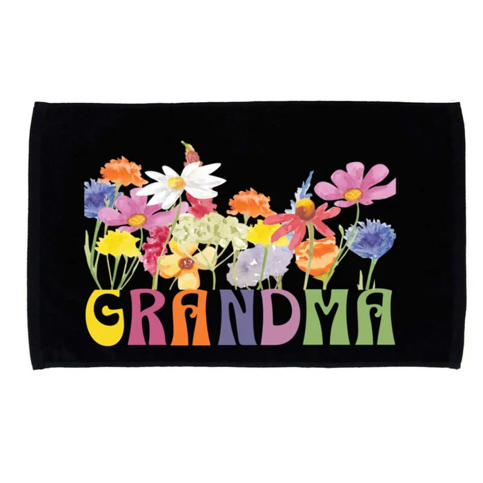 Cute Wildflowers Grandma Design For Grandmothers We Love Gift Microfiber Hand Towel