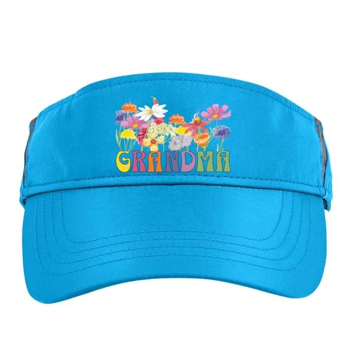 Cute Wildflowers Grandma Design For Grandmothers We Love Gift Adult Drive Performance Visor