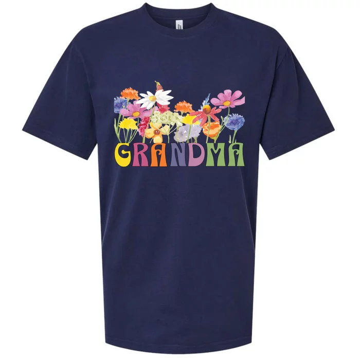 Cute Wildflowers Grandma Design For Grandmothers We Love Gift Sueded Cloud Jersey T-Shirt