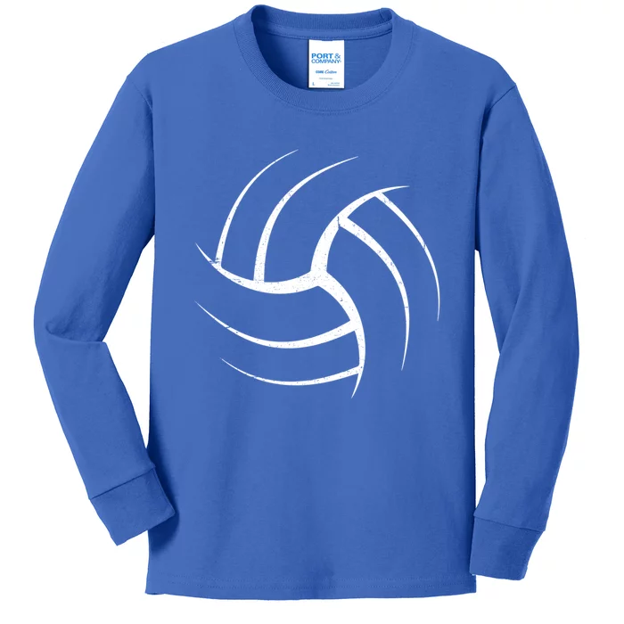 Cute White Graphic Art Volleyball Unique Meaningful Gift Kids Long Sleeve Shirt