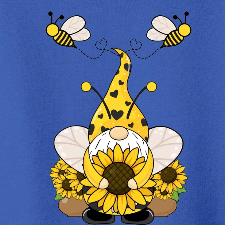 Cute Winged Gnome Summer Gnome Sunflower Gnome And Bee Gift Toddler T-Shirt