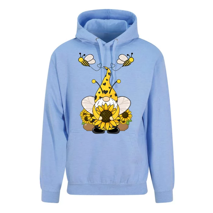 Cute Winged Gnome Summer Gnome Sunflower Gnome And Bee Gift Unisex Surf Hoodie