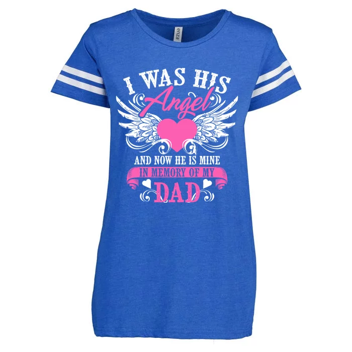 Cute Was His Angel And Now He Is Mine Memory Of My Dad Gift Enza Ladies Jersey Football T-Shirt