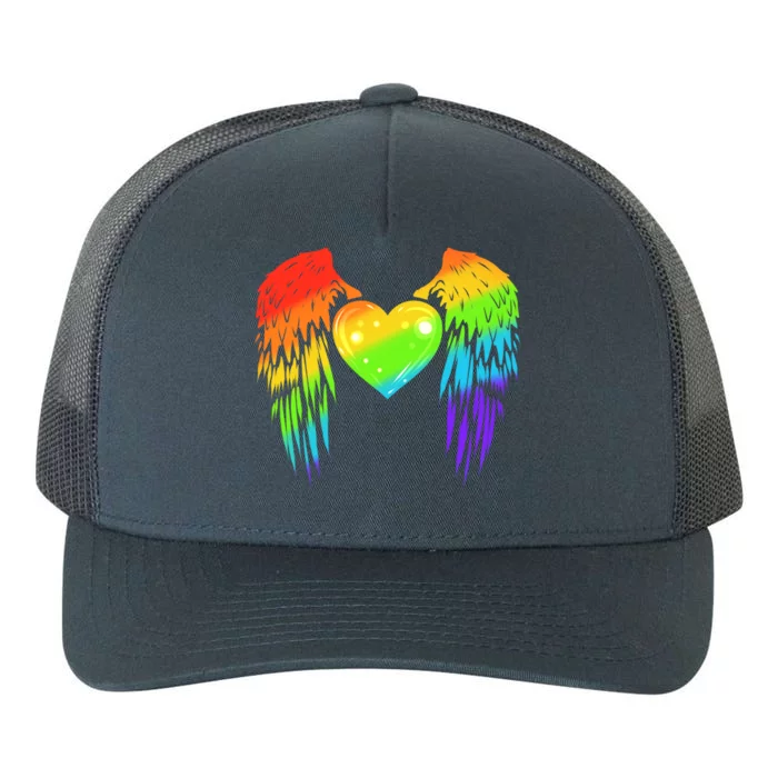 Colorful Winged Heart Lgbtq Pride Month Gift Yupoong Adult 5-Panel Trucker Hat