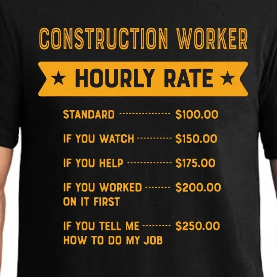 Construction Worker Hourly Rate Labour Day Foreman Pajama Set