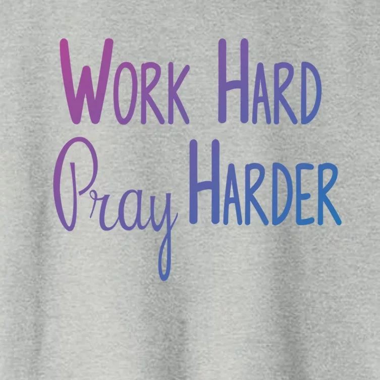 Christian Work Hard Pray Harder Gift Women's Crop Top Tee