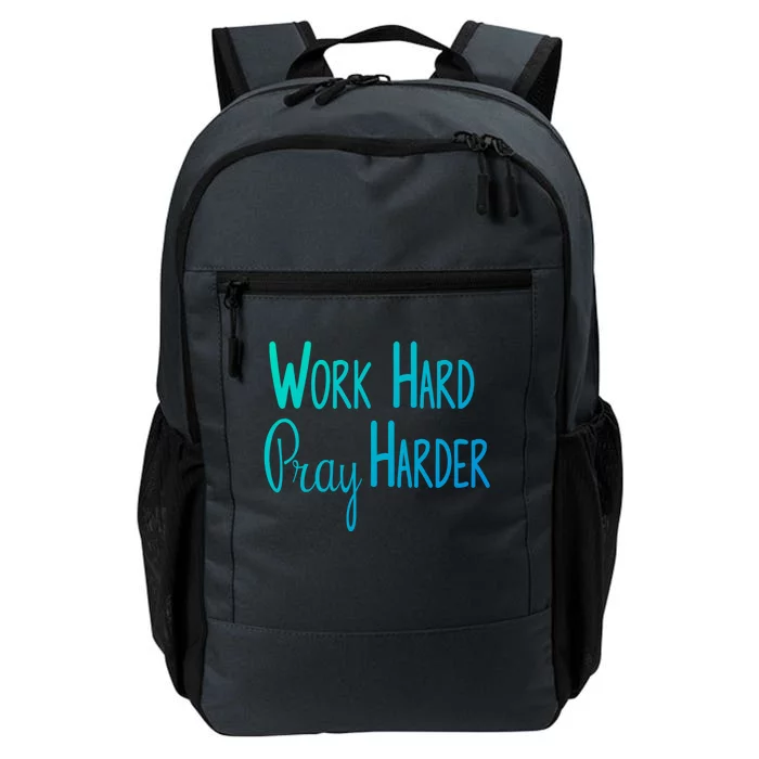 Christian Work Hard Pray Harder Gift Daily Commute Backpack