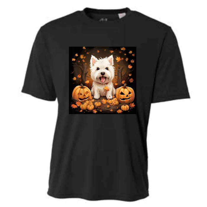 Cute Westie Halloween Gift Cooling Performance Crew T-Shirt