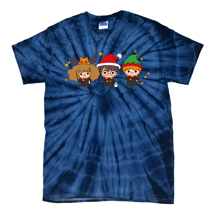 Cute Wizards Hogwarts Christmas Xmas Holiday Tie-Dye T-Shirt