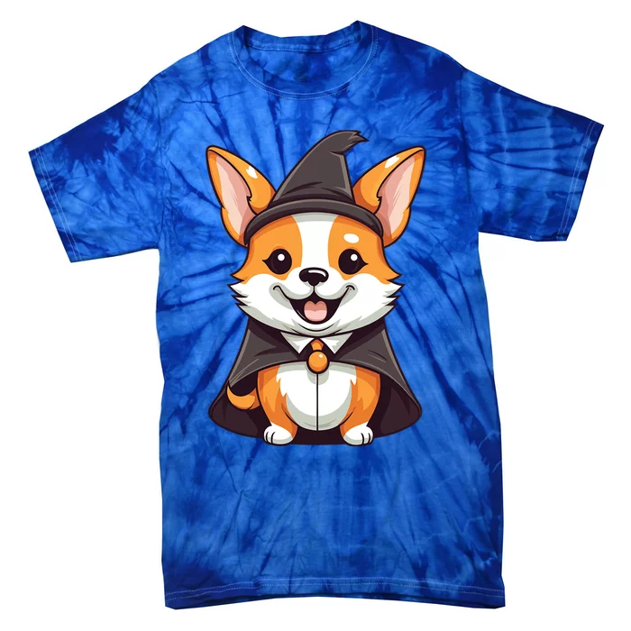 Corgi Witch Halloween Corgi Funny Gift Tie-Dye T-Shirt