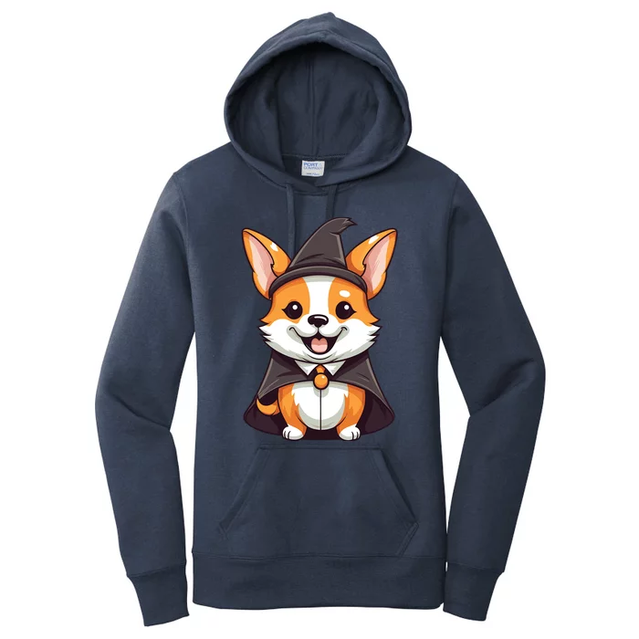 Corgi Witch Halloween Corgi Funny Gift Women's Pullover Hoodie