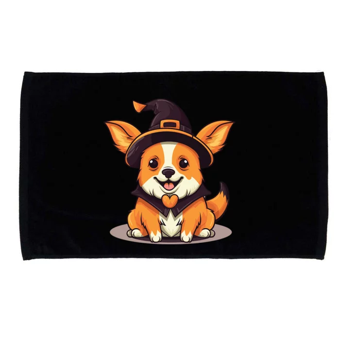 Corgi Witch Halloween Corgi Meaningful Gift Microfiber Hand Towel