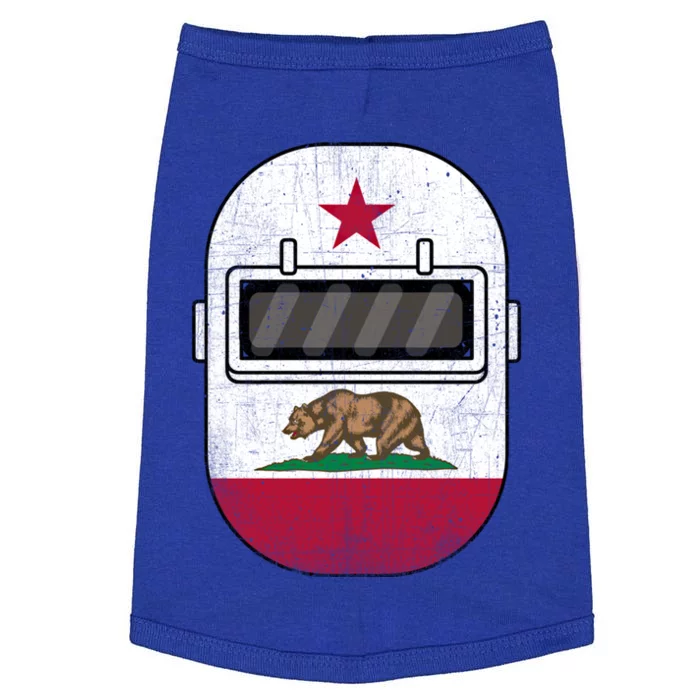 California Welders Helmet California Flag Welding Fabricator Funny Gift Doggie Tank