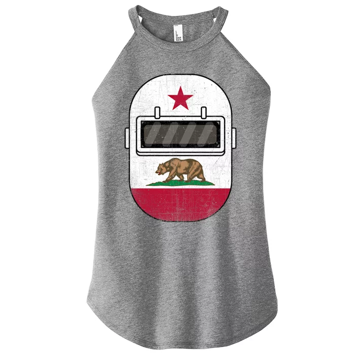 California Welders Helmet California Flag Welding Fabricator Funny Gift Women’s Perfect Tri Rocker Tank