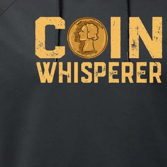 Coin Whisperer Humor Metal Detecting Treasure Hunt Hunter Performance Fleece Hoodie