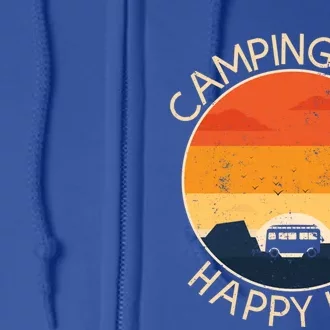 Camping Wife Happy Life Camping Site Outdoor Nature Camper Gift Full Zip Hoodie