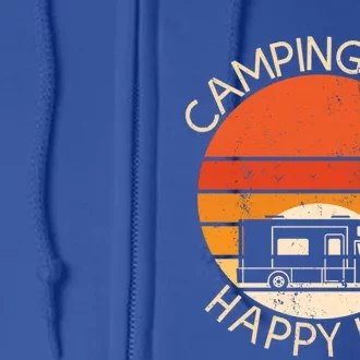 Camping Wife Happy Life Camping Site Outdoor Nature Camper Gift Full Zip Hoodie