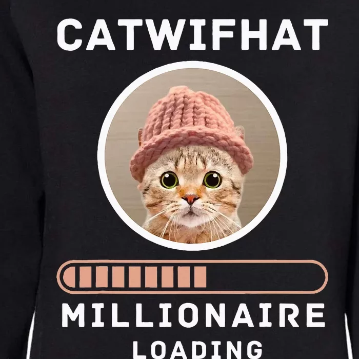 Cat Wif Hat Millionaire Loading Crypto Meme Shitcoin Womens California Wash Sweatshirt