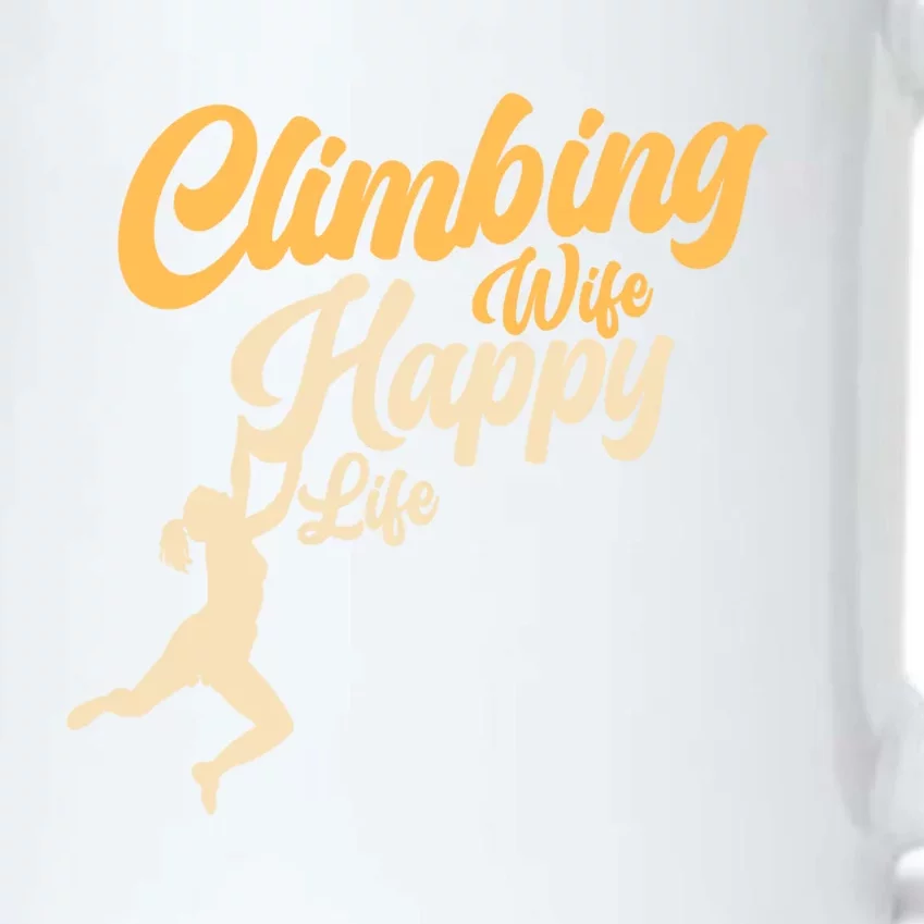 Climbing Wife Happy Life Free Climbing Bouldering Climber Gift Black Color Changing Mug