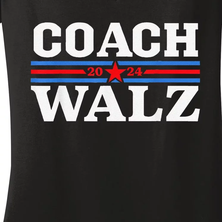 Coach Waltz Harris Waltz 2024 Election Kamala Harris Gift Women's V-Neck T-Shirt