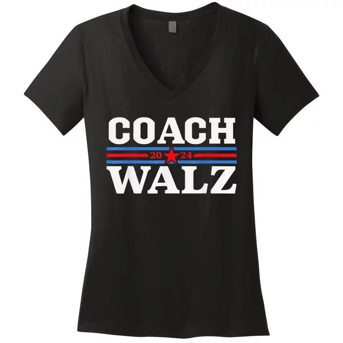 Coach Waltz Harris Waltz 2024 Election Kamala Harris Gift Women's V-Neck T-Shirt