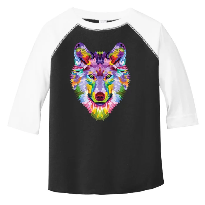 colorful wolf head art Face gifts for lover wolves wildlife Toddler Fine Jersey T-Shirt