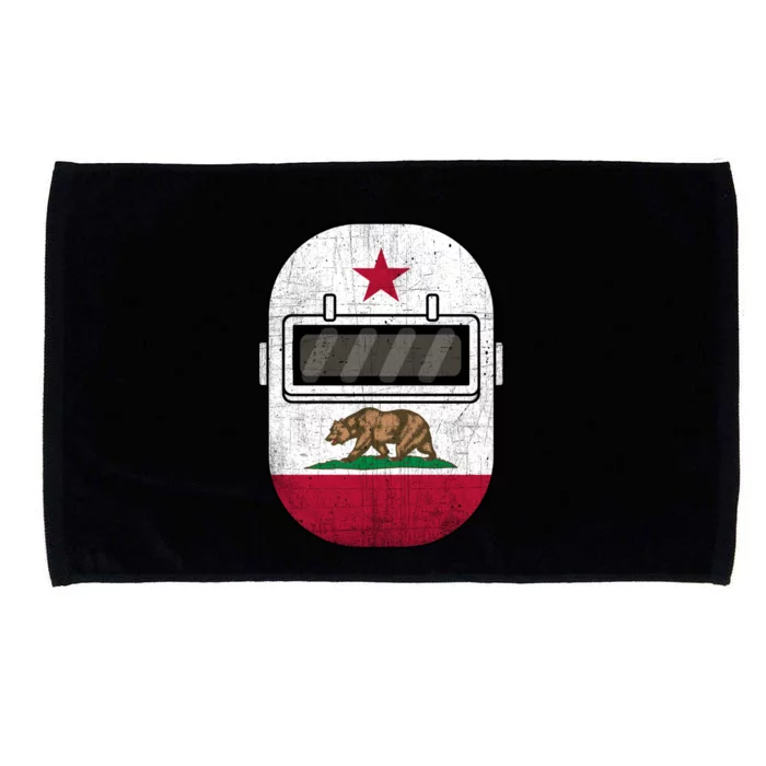 California Welders Helmet California Flag Welding Fabricator Gift Microfiber Hand Towel