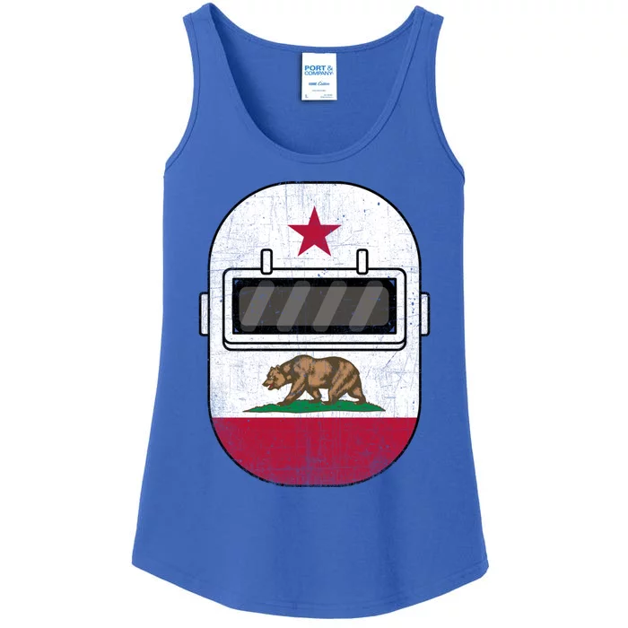 California Welders Helmet California Flag Welding Fabricator Gift Ladies Essential Tank