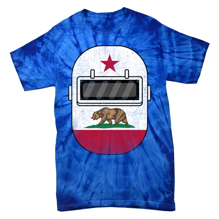 California Welders Helmet California Flag Welding Fabricator Gift Tie-Dye T-Shirt