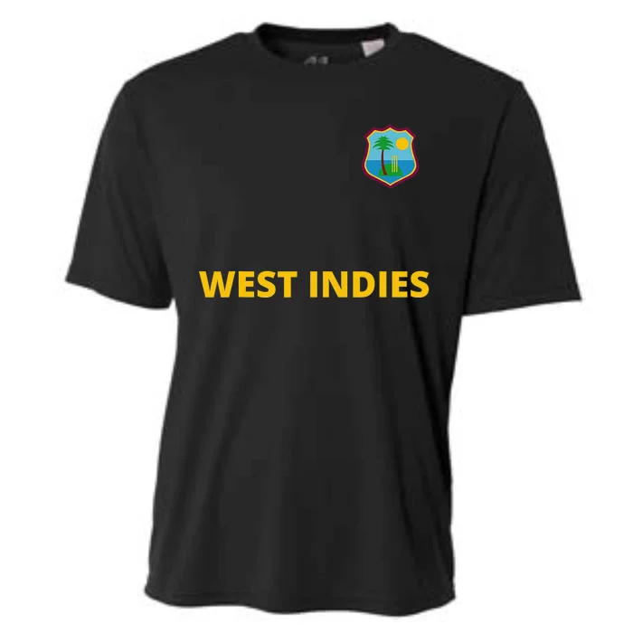 Cricket West Indies Fan Helmet Ball and Bat Design Cooling Performance Crew T-Shirt