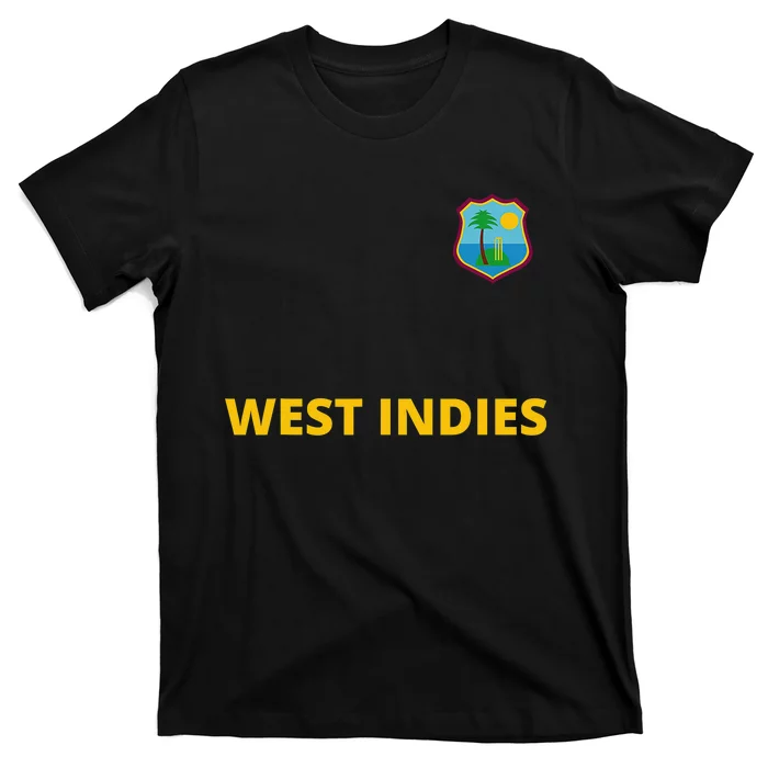 Cricket West Indies Fan Helmet Ball and Bat Design T-Shirt