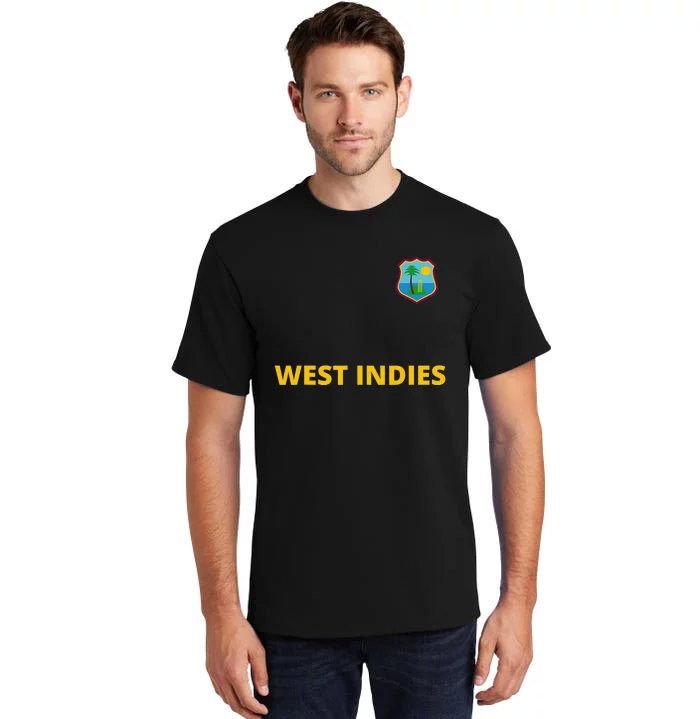 Cricket West Indies Fan Helmet Ball and Bat Design Tall T-Shirt