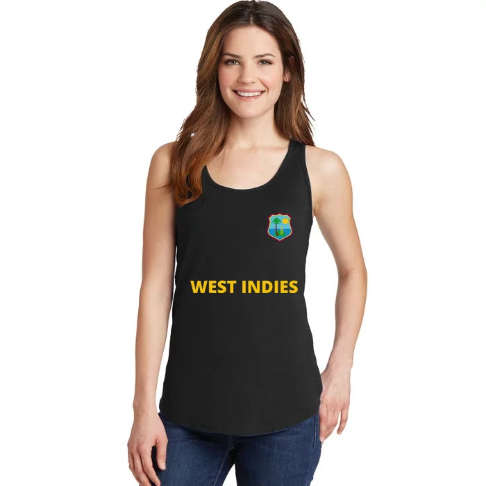 Cricket West Indies Fan Helmet Ball and Bat Design Ladies Essential Tank