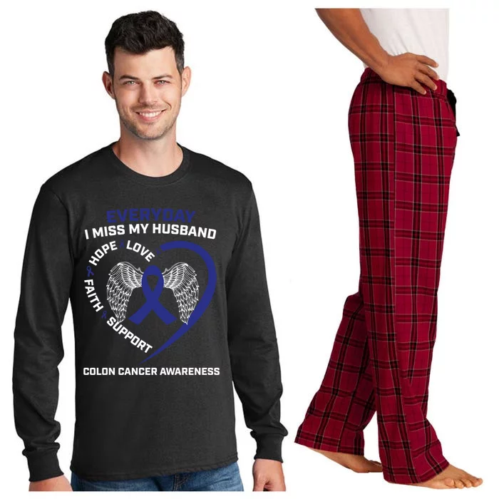 Colorectal Wings In Memory Of Husband Colon Cancer Awareness Funny Gift Long Sleeve Pajama Set