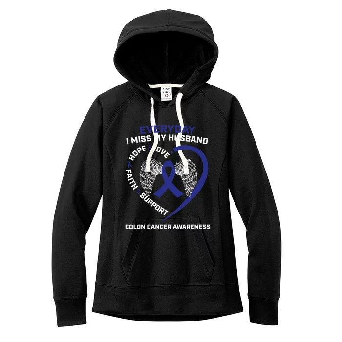 Colorectal Wings In Memory Of Husband Colon Cancer Awareness Funny Gift Women's Fleece Hoodie